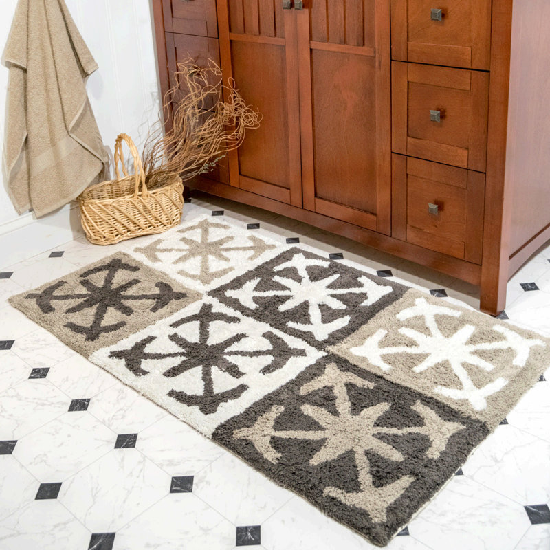 Artoria Cotton Blend Non-Slip Bath Rug, Sand Dunes
