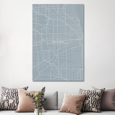 Chicago City Map - Wrapped Canvas Print
