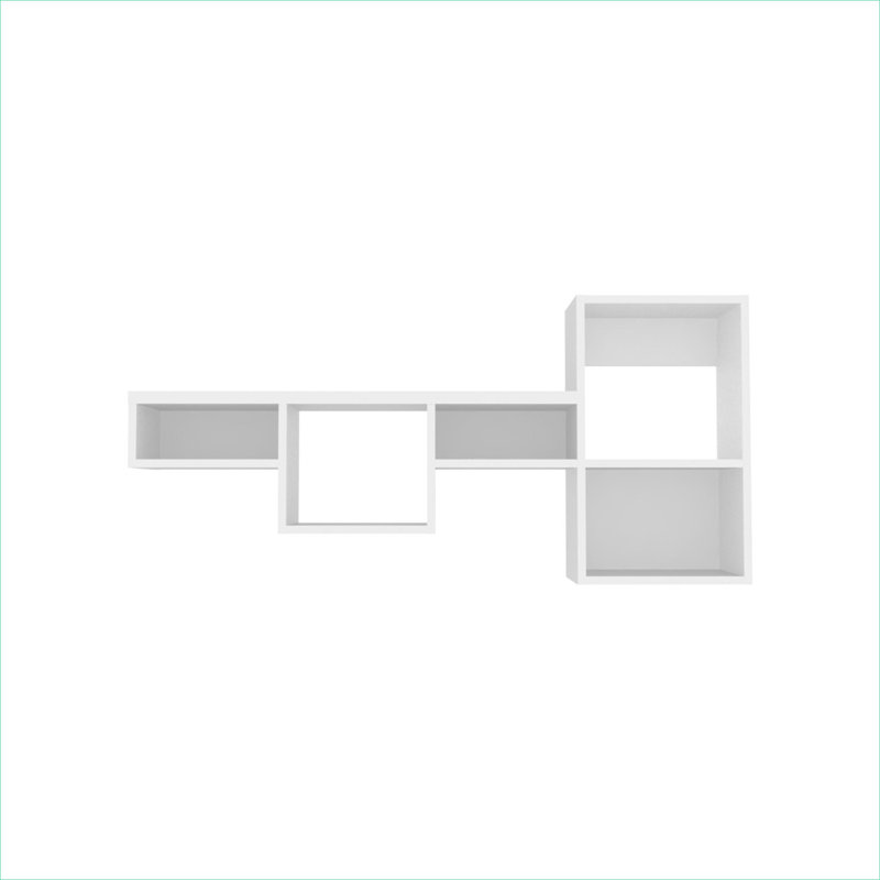 47 Inch Wide 7-Tier Modular Cube Wall Shelf, Multi-Room Storage Display Shelf, Particle Board Construction in Crisp White