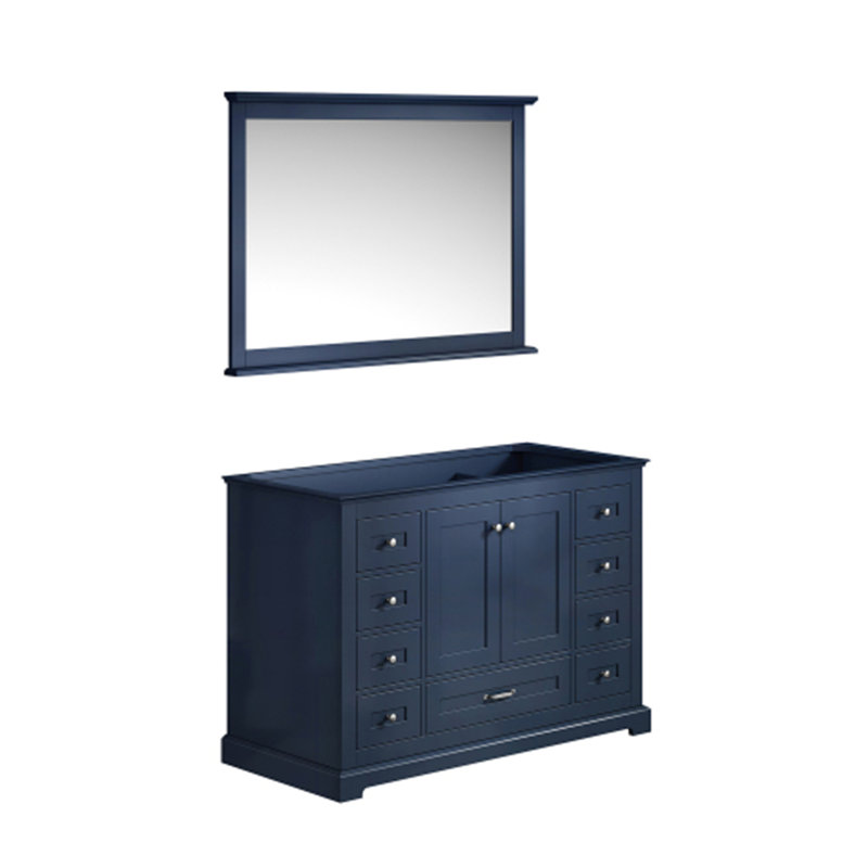 Meuble-lavabo simple.  et miroir, Bleu marine