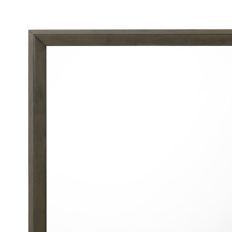 Rex Wood Rectangle Mirror in Gray