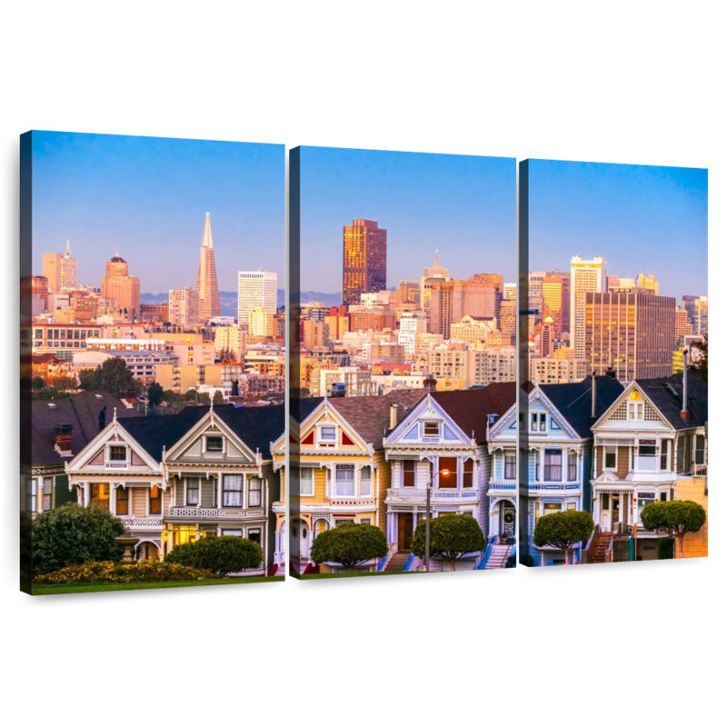 Sebbie Alamo Square Painted Ladies, 28" H x 45" W