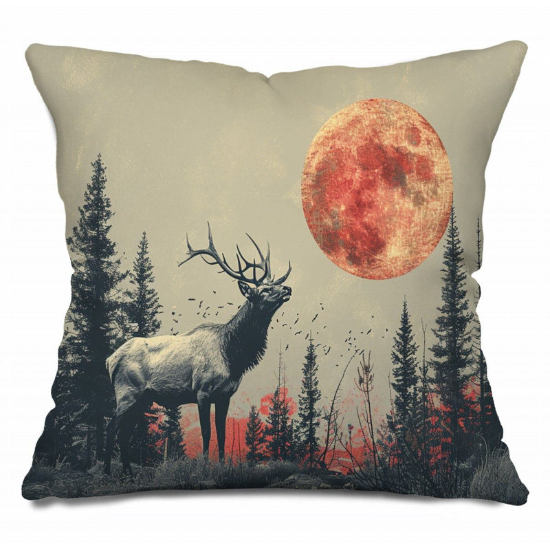 Coussin Trendy, Beige / orange / gris, H 26 po x l 26 po