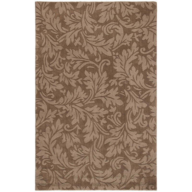 Tapis floral en laine tissé à la main Montreal, Rectangle 7 pi 6 po x 9 pi 6 po