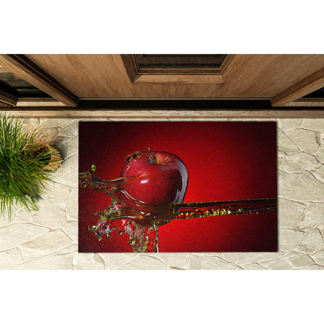 Scharlachroter Apfel 60 x 90 cm Antirutsch-Türmatte für draußen