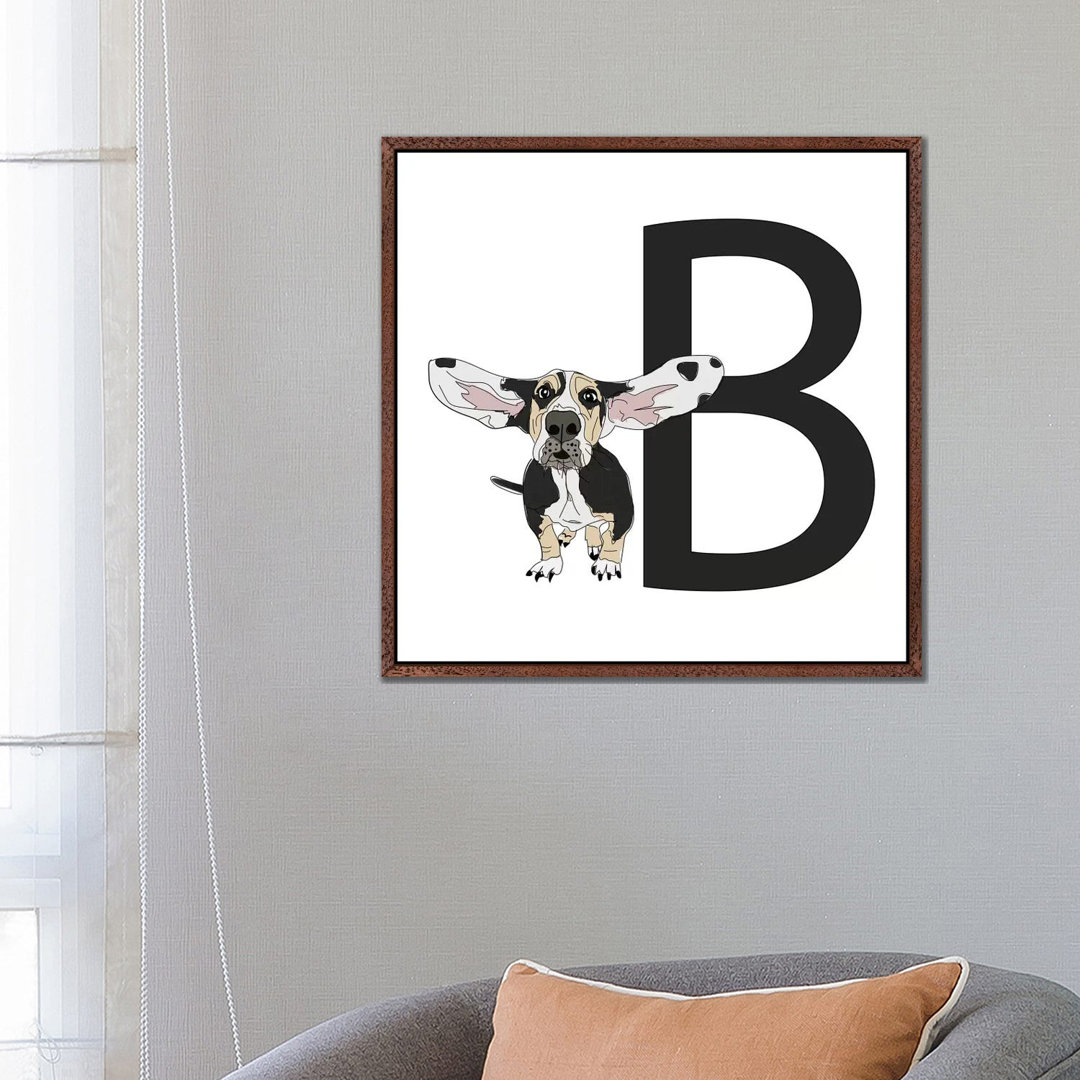 B Is For Basset Hound von Sketch And Paws - Gallery-Wrapped Canvas Giclée on Canvas