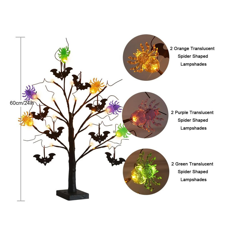 Arbre de Noël artificiel éclairé 24 pi Jahdae - support inclus