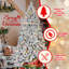 Arbre de Noël 4 pi avec 150 lumières colorées UL et 21 pommes de pin naturelles - 366 pointes en PVC enneigées, branches articulées, support en métal stable, installation facile