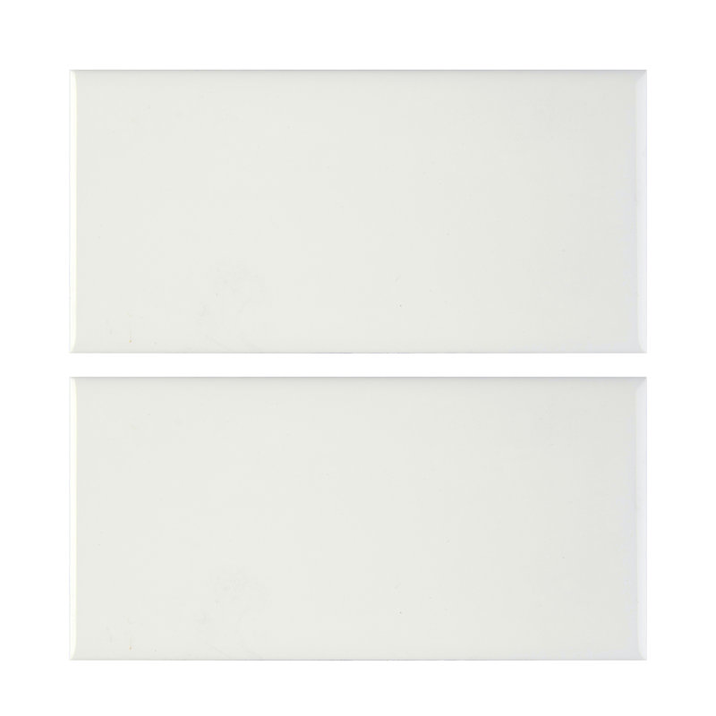 Segment 3 in. x 6 in. Glossy Ceramic Bullnose Tile Trim, Blanc