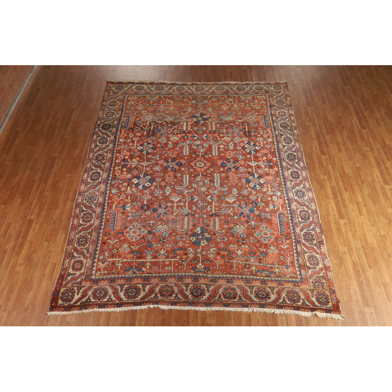 Tapis traditionnel à teinture végétale pré-1900 9 x 12