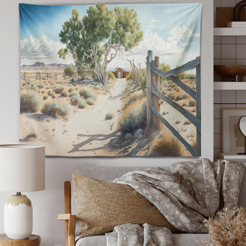 Tapisserie en polyester jaune Barn, H 50 po x l 60 po
