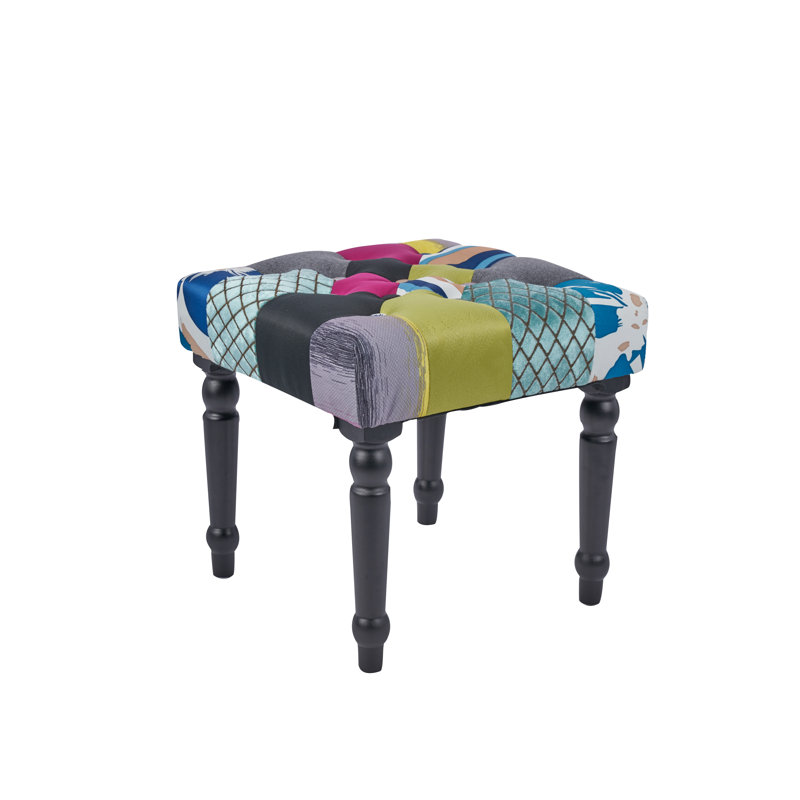 40cm Wide Square Plaid Standard Ottoman