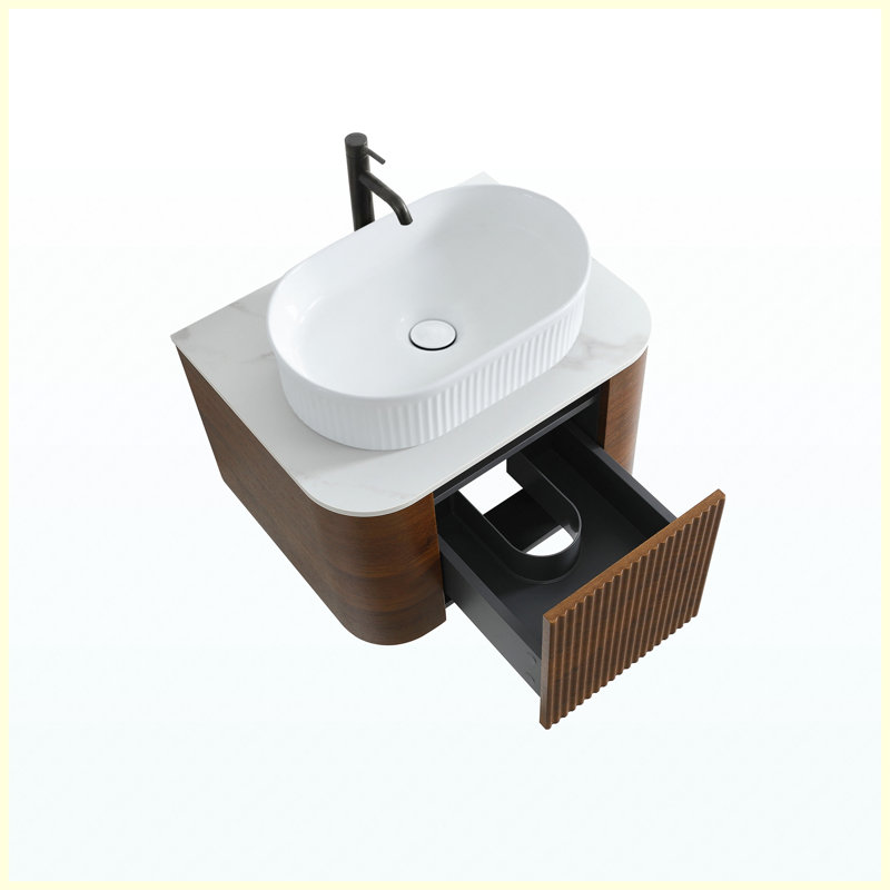 Meuble-lavabo blanc avec rangement à fermeture en douceur