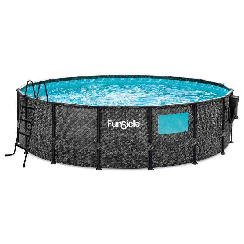 Plastic Round Frame Set Pool 48'' H x 192'' W x 192'' L , with Pump Included