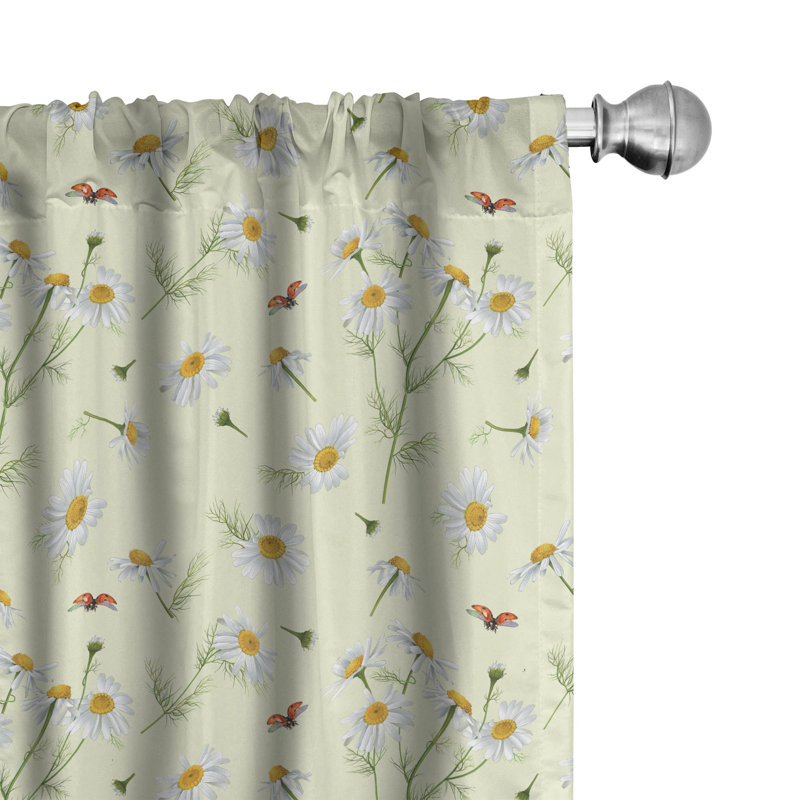 Paire de rideaux semi-transparents avec passe-tringle Daisy, 28 po x 84 po