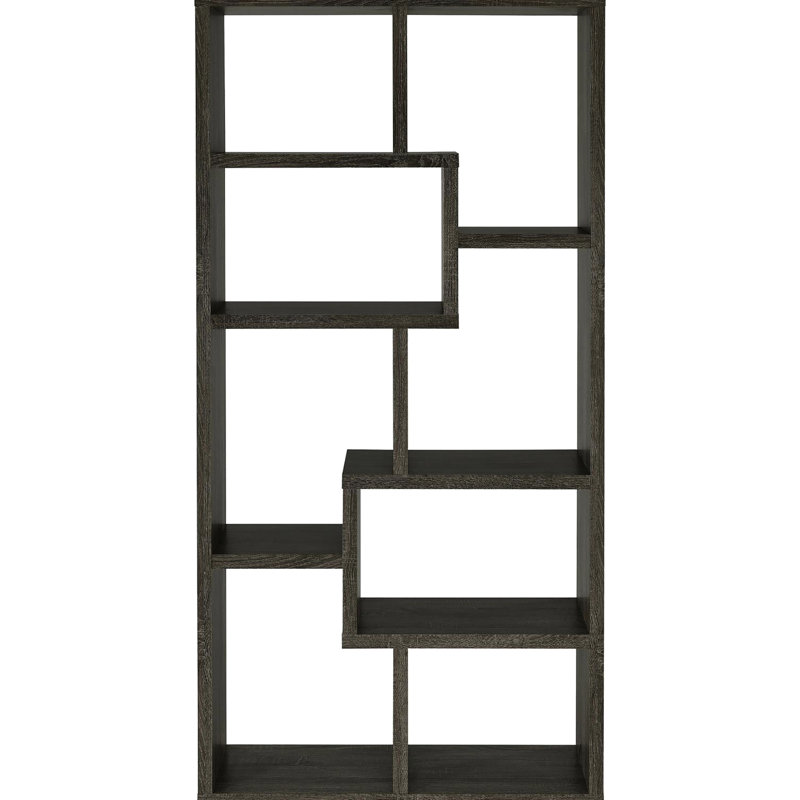 Bibliothèque à 8 tablettes en gris patiné - Ajoutez de l'élégance au rangement fonctionnel et élégant du salon, Gris
