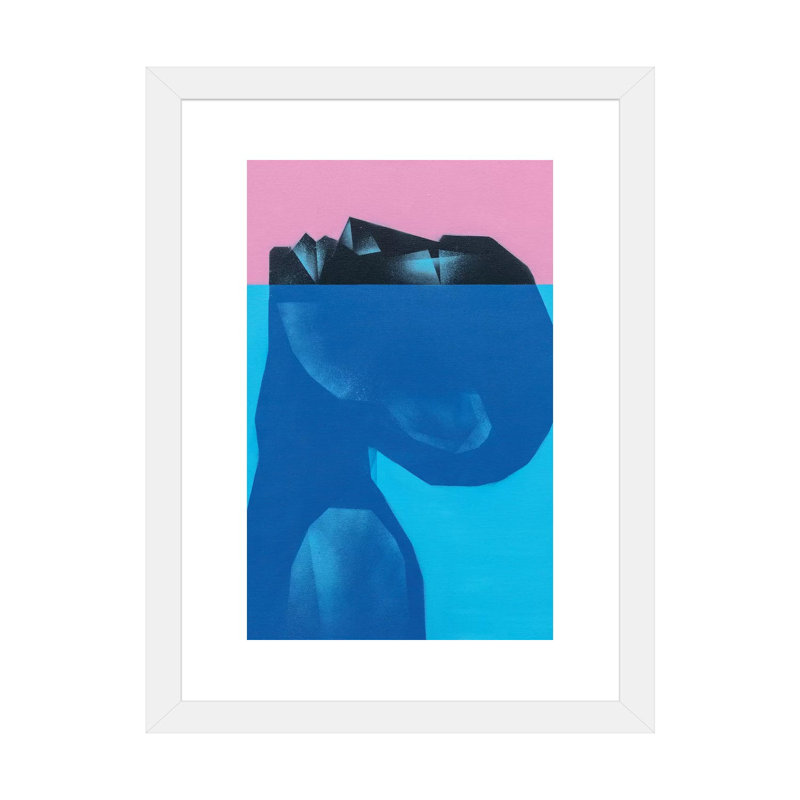 " Peace In Water " by VCalvento, White, 32" H x 24" W, Framed Print with Mat