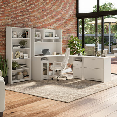 Ensemble de bureau d'ordinateur en L 5 pièces Shelonda