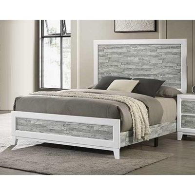 Contemporary Bed with Wood Frame,Headboard