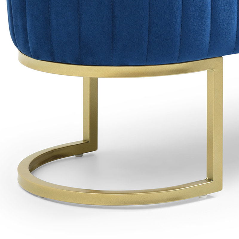48" Wide Shoe Storage Bench Velvet Upholstered Bench Tufted Bench for Entryway and Bedroom, Blue