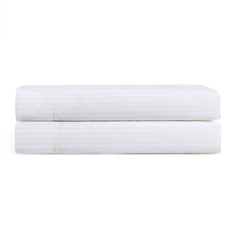 Dobby Stripe Premium Stripe Top Decorative Sheet, Full/Queen Flat Sheet
