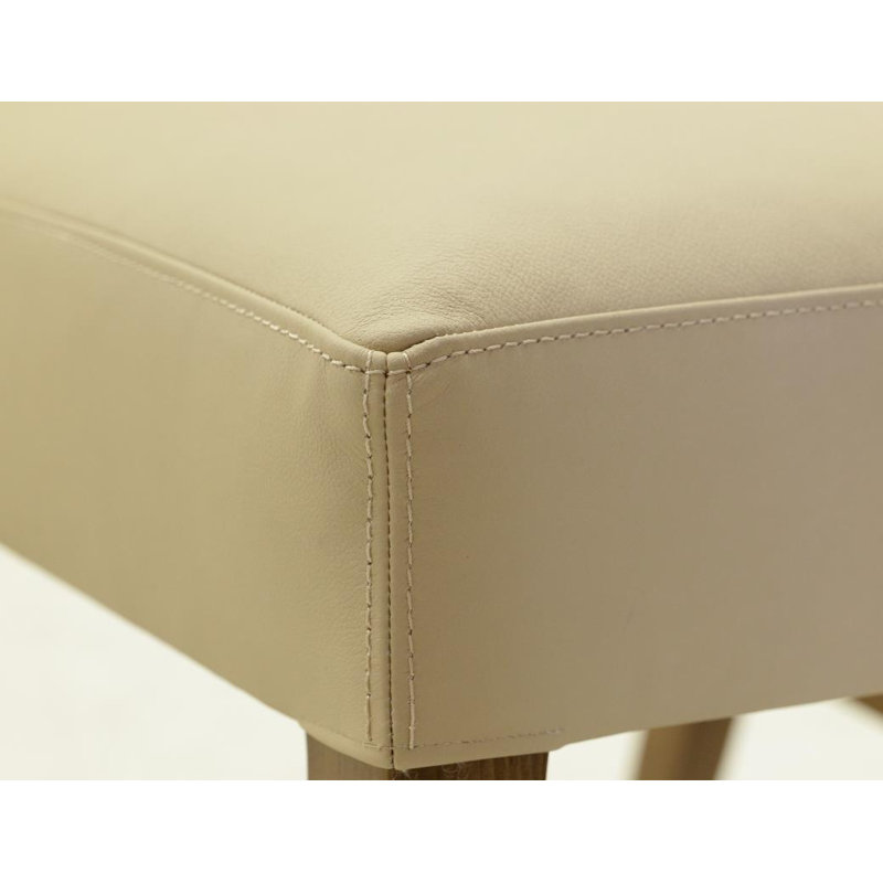Chaise de salle à manger Genest en cuir véritable rembourrée