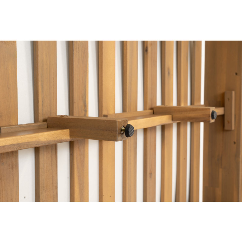 Lit de jour de patio en bois d'acacia l 67,5 po avec coussins, Beige