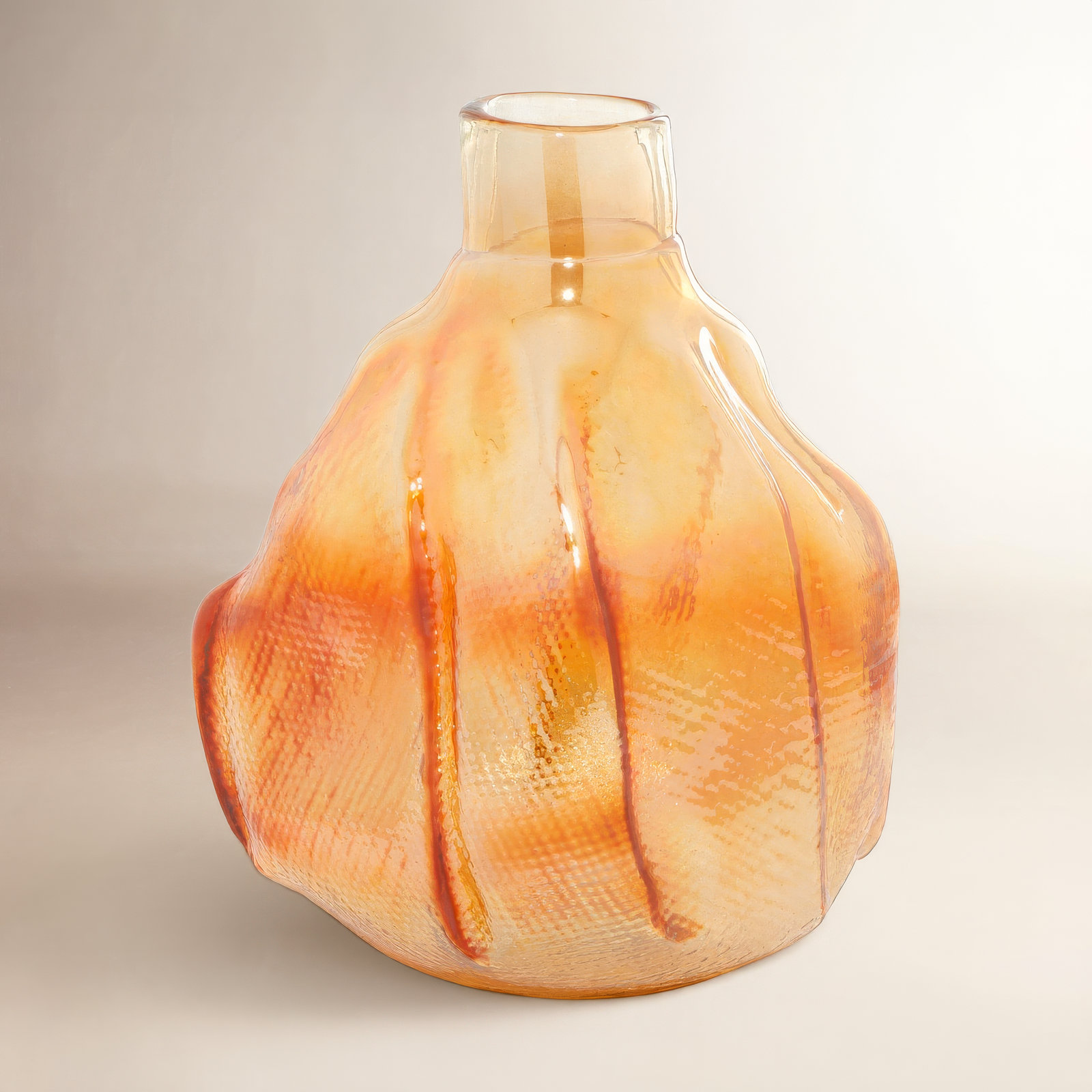 Isela Glass Table Vase, Gold, 13.85" H x 9.15" W x 9.50" D