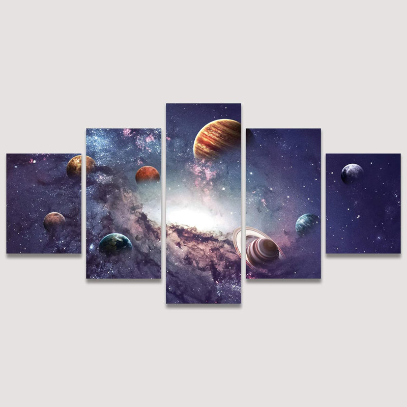 " Solar System Planets Abstract Plants " 5 - Pieces