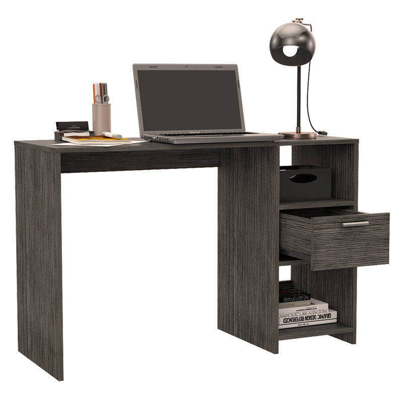 Omma Computer Desk, One Drawer, Two Shelves