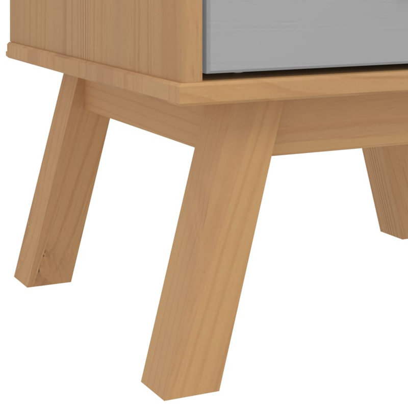 Table de chevet Leverna, Brun / gris