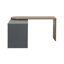 Bureau moderne en L avec 2 tiroirs et rangement ouvert, bureau pivotant à 360 ° en bois, bureau de direction, bureau d'angle-108787625