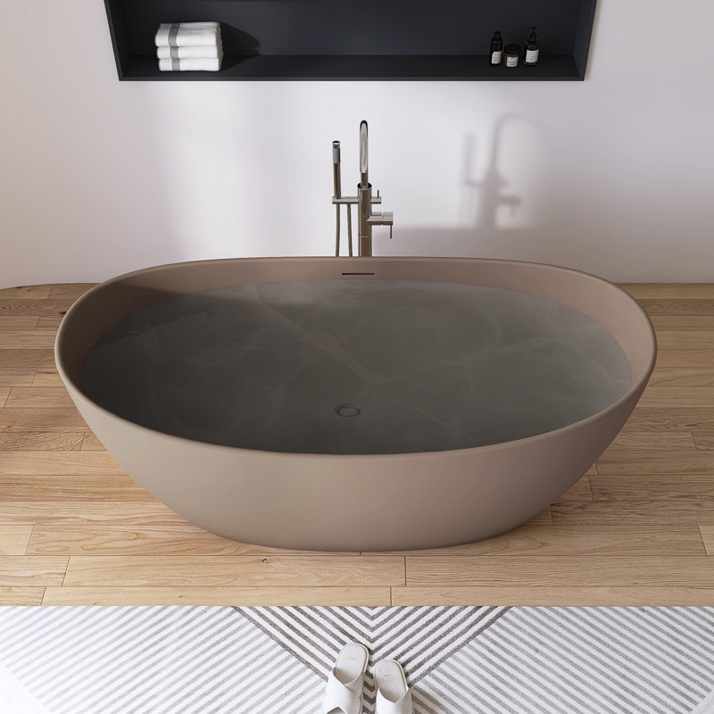 Baignoire de trempage autoportante 65 po. X 34 po., Gris, café