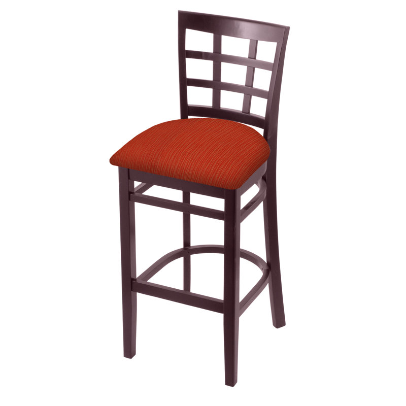 Bar Stool, Dark Cherry, Graph Poppy, Bar Stool (30" Seat Height)