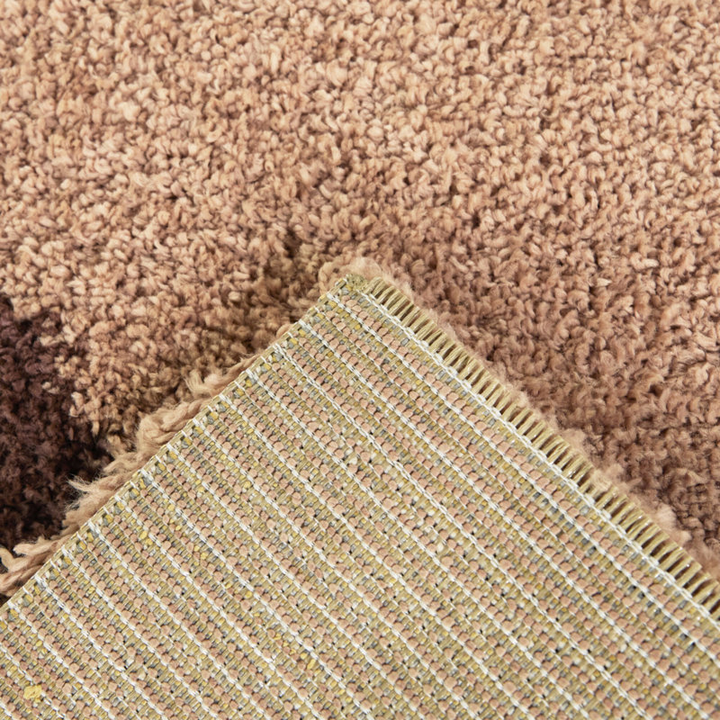 Sylvia Brown Floral Shag Area Rug, Rectangle 3'11" x 5'7"