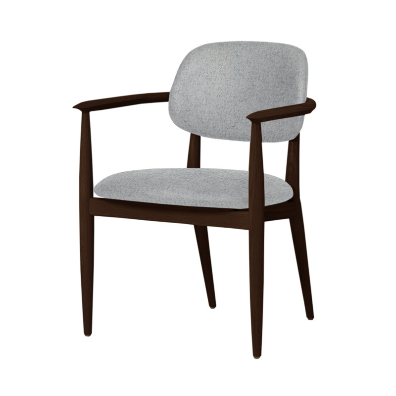 Chaise Slow de Space Copenhagen, Chêne brun foncé, Mélange Divina 120