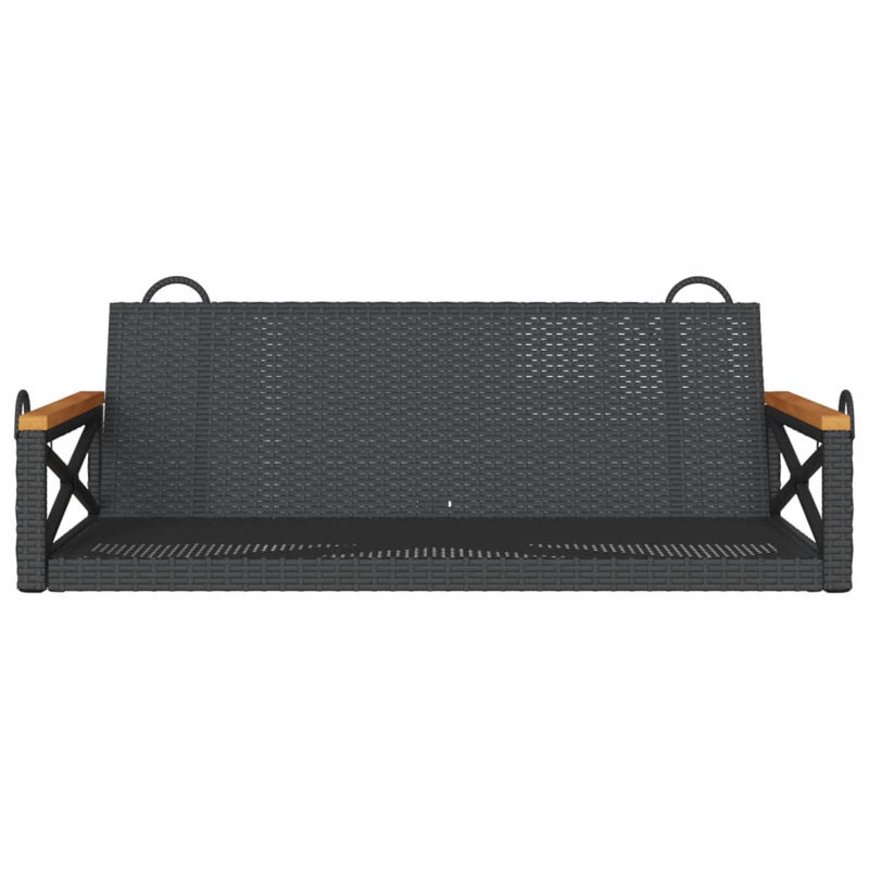 Highland Dunes Swing Bench 42.9"X24.4"X15.7" Poly Rattan, Black