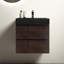 Meuble-lavabo en noyer - 24 po, design contemporain, lavabo, espace de tiroir spacieux, noyer moderne silencieux, lavabo, grands tiroirs, lavabo noir