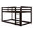 Solid Rubber Wooden Floor Bunk Bed With Ladder And Strengthened Slats-1082374737