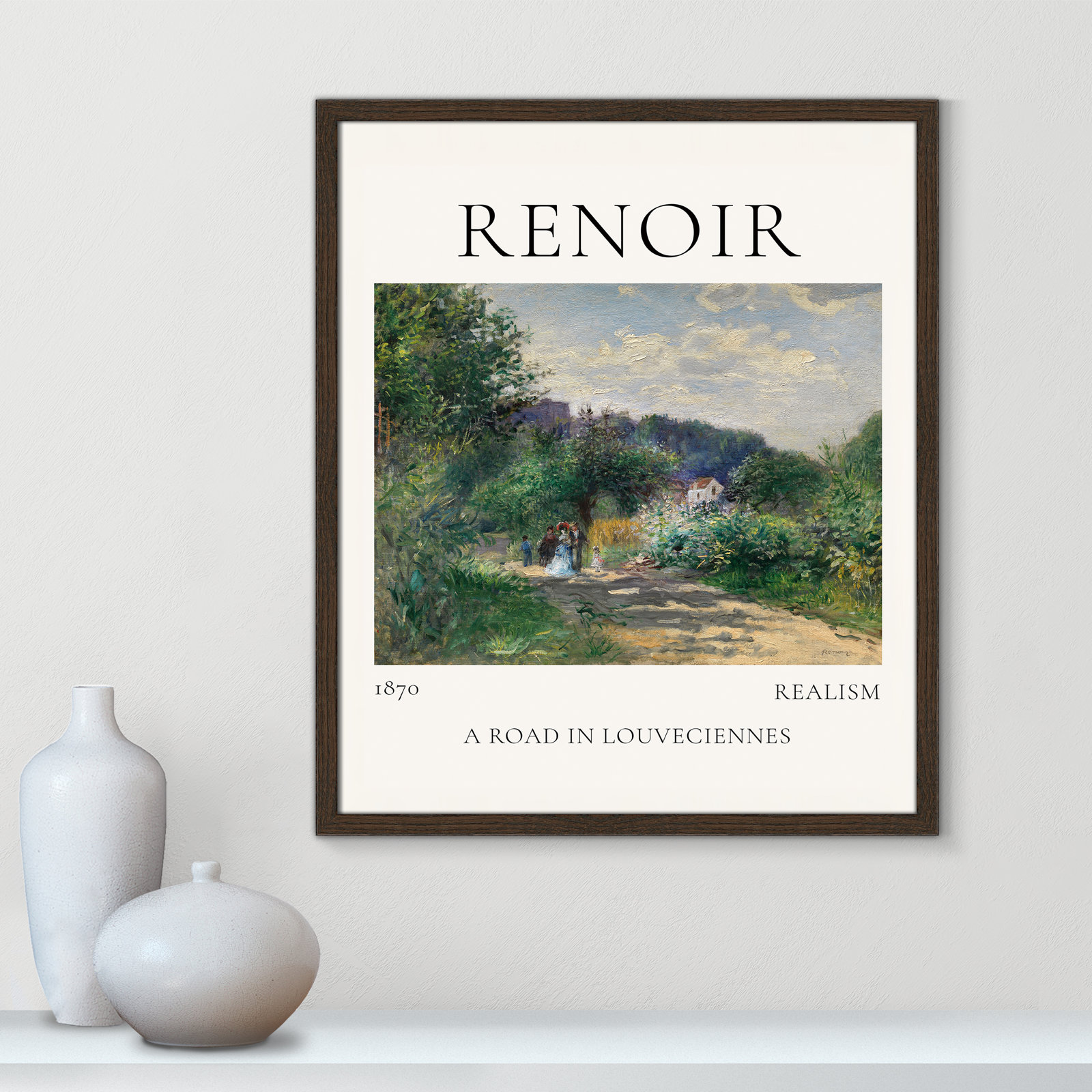 Old Masters Collection " A Road In Louveciennes " by Auguste Renoir, No, Walnut Single Picture Frame
