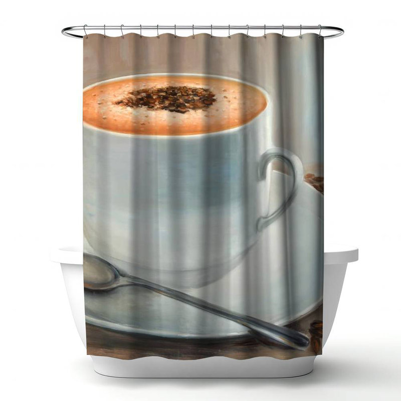 Shower Curtain GA66 – Polyester Shower Curtain, Dye Sublimation Print, 71" W × 74" L