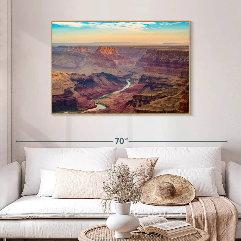 Lever du Colorado, Cadre flottant en bois naturel, 46 po x 31 po