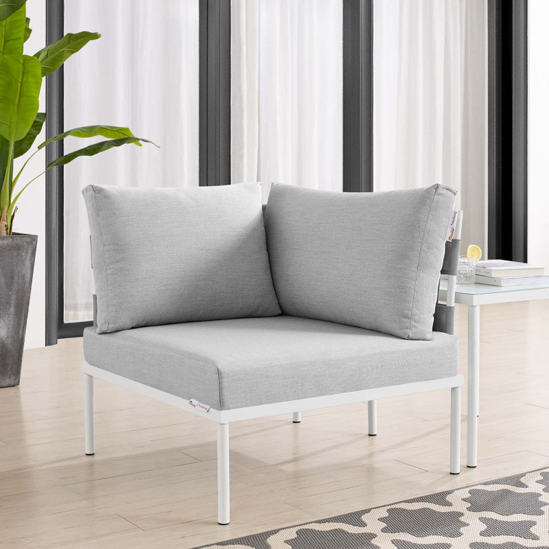 Chaise d'angle pour l'extérieur en aluminium Harmony Sunbrella, Gris