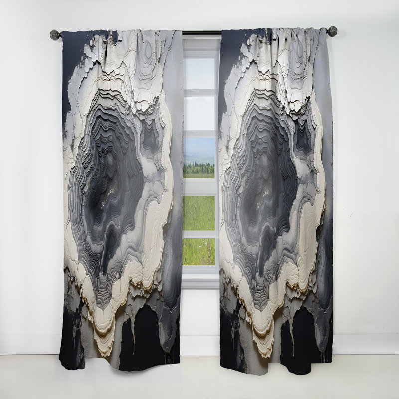 Nantes Grey Stone Geode Minimalism II - Spiritual Stone Curtain - Velvet Room Darkening - 1 panel, 52" W x 84" L