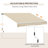 Outsunny Retractable Awning Patio Awnings Sun Shade Shelter With Manual Crank Handle, G/M² UV & Water-Resistant Fabric And Aluminum Frame  Deck, Balcony, Yard, Cream-1845068794-1845068773