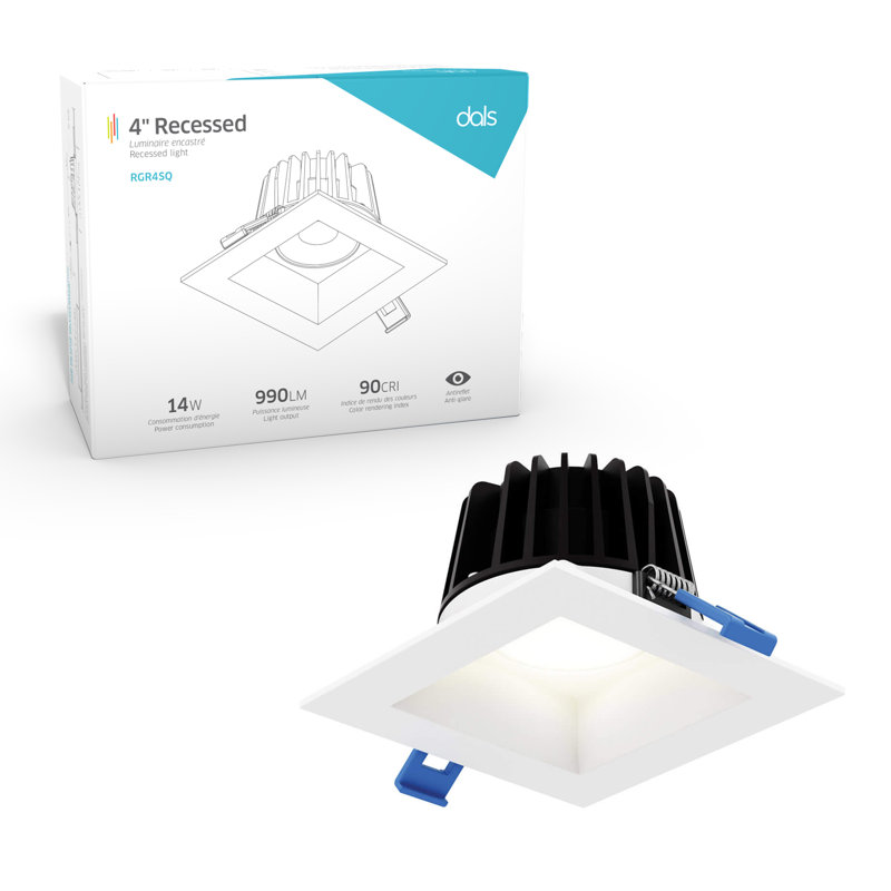 Panneau lumineux carré à DEL 4 po, Blanc
