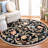 Hollander Floral Handmade Hooked Wool Black/Beige Area Rug-2090655669