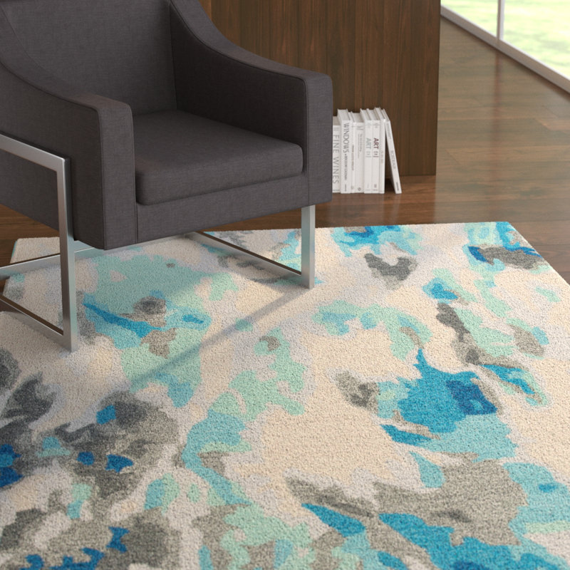 Prentice Wool Abstract Indoor Rug, Rectangle 5' x 8'