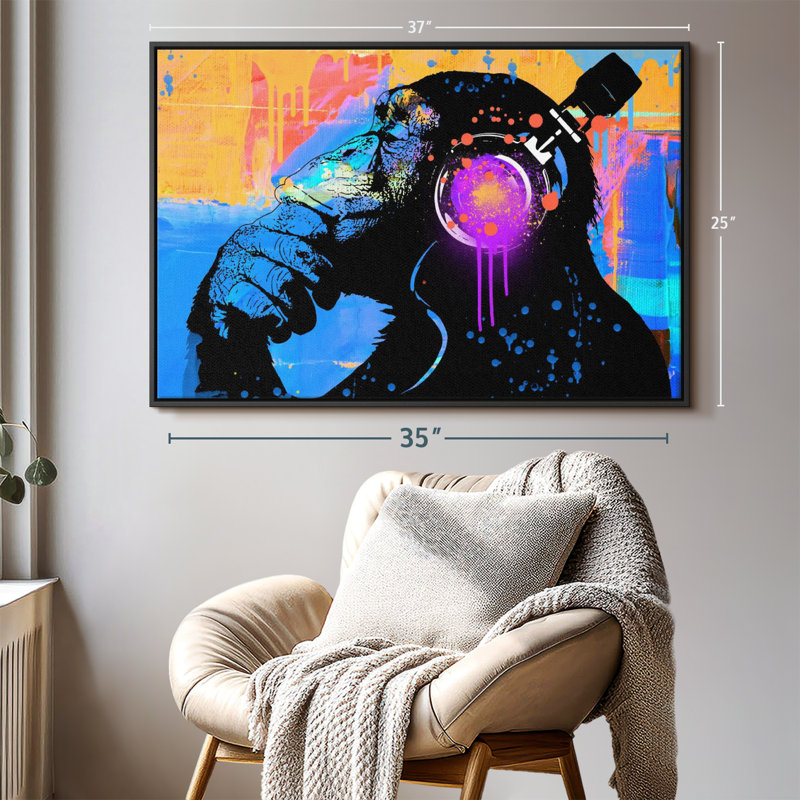 Le penseur, reproduction sur toile, H 25 po x l 37 po