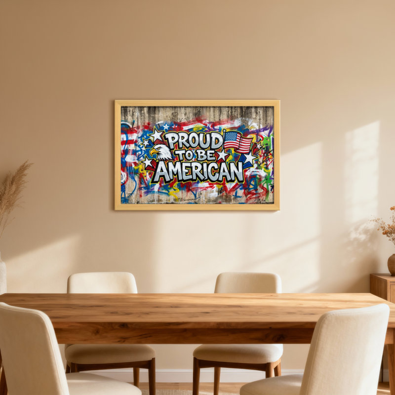 Proud to be American Graffiti, reproduction d'art, H 20 po x l 30 po, Toile tendue, Ne s’applique pas